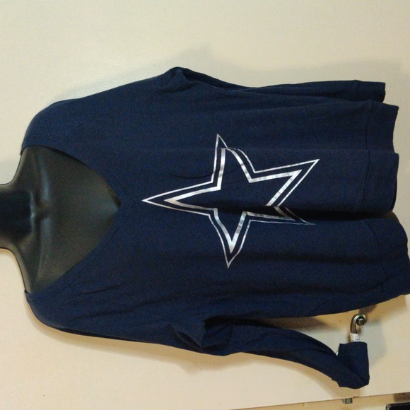 PINK Victoria's Secret Tops - Vintage Pink Victoria's Secret NFL Dallas Cowboys Long Sleeve VNeck TShirt Large